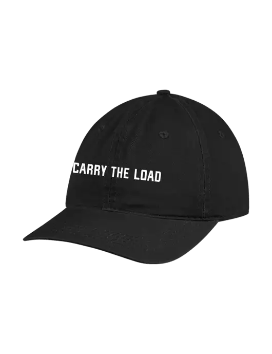 Garment Washed Unstructured Twill Black Cap w/Carry The Load Logo