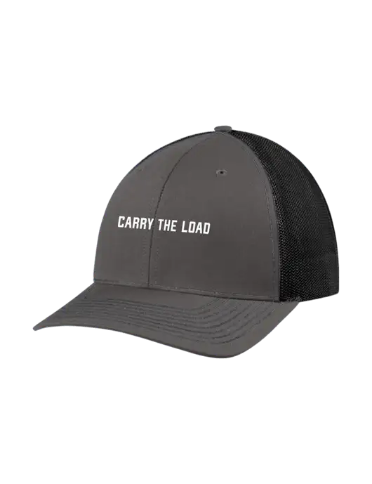 Richardson Adjustable Snapback Original 112 Trucker Cap Dark Grey w/Black Mesh w/Carry The Load Logo