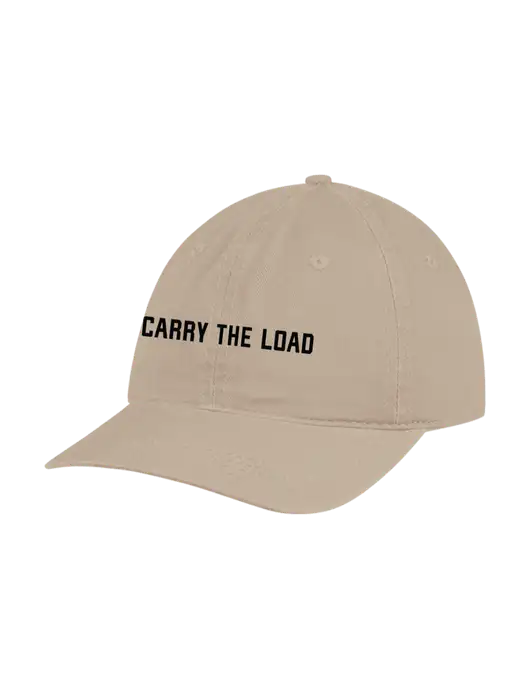 Garment Washed Unstructured Twill Tan Cap w/Carry The Load Logo