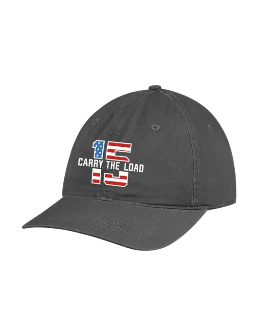 Garment Washed Unstructured Twill Charcoal Cap w/15 Year Logo