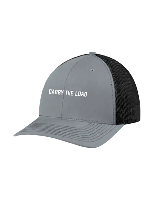 Richardson Adjustable Snapback Original 112 Trucker Cap Heather Grey w/Black Mesh w/Carry The Load Logo