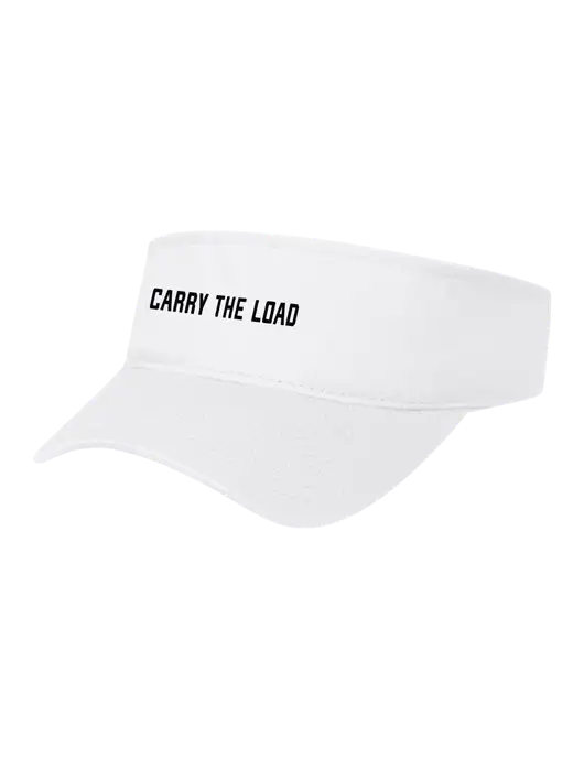 White Cap Visor w/Carry The Load Logo