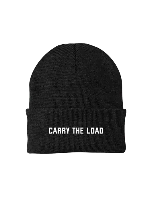 Black Knit Cap w/Carry The Load Logo