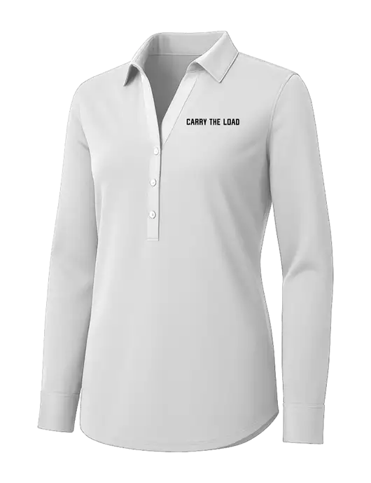 Womens White City Stretch Shirt w/Carry The Load Logo