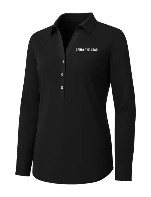 Womens Black City Stretch Shirt w/Carry The Load Logo