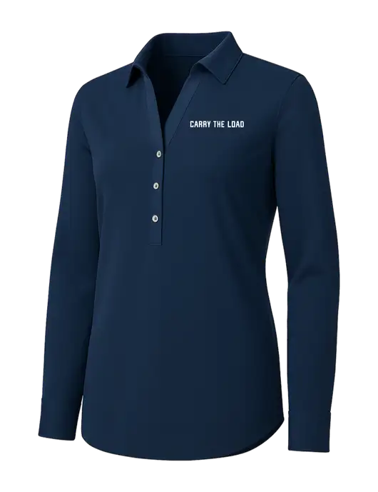 Womens Navy City Stretch Shirt w/Carry The Load Logo