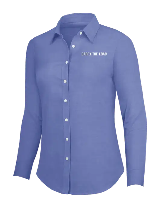 Navy Womens SuperPro Oxford Shirt w/Carry The Load Logo