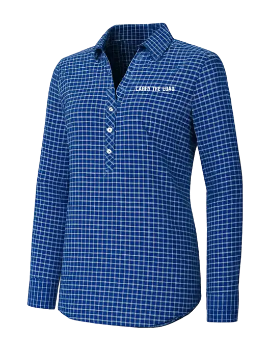 Womens Navy/White City Stretch Shirt w/Carry The Load Logo