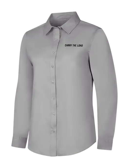 Light Grey Womens Long Sleeve Superpro React Twill Shirt w/Carry The Load Logo