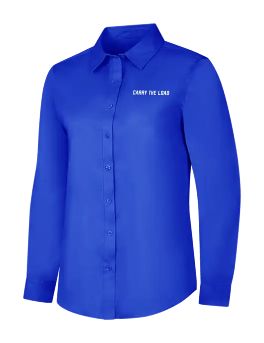 Womens Long Sleeve Dark Royal Superpro React Twill Shirt w/Carry The Load Logo