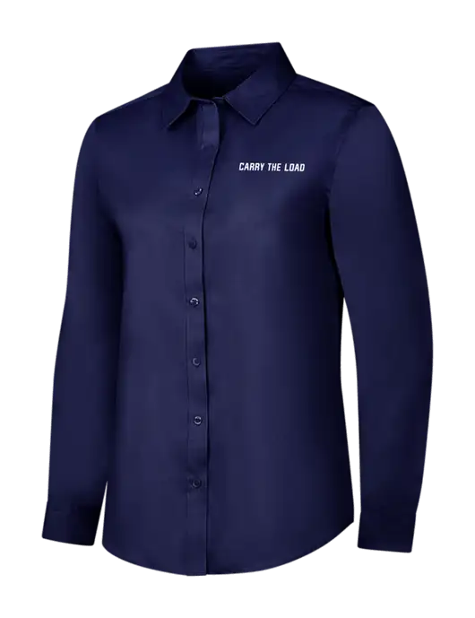 Navy Womens Long Sleeve Superpro React Twill Shirt w/Carry The Load Logo