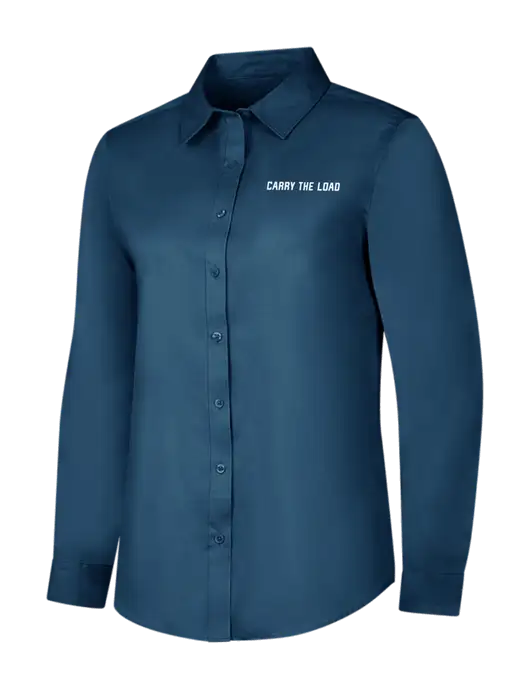 Light Navy Womens Long Sleeve Superpro React Twill Shirt w/Carry The Load Logo