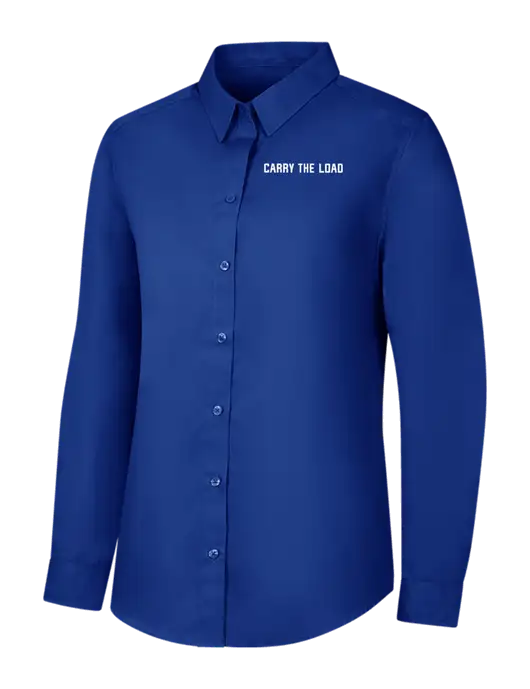 Womens Royal Long Sleeve Carefree Poplin Shirt w/Carry The Load Logo