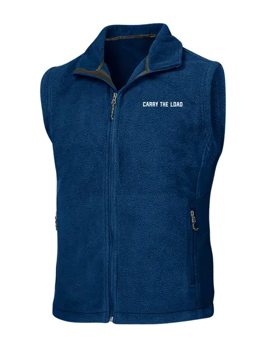 Navy Fleece Vest w/Carry The Load Logo