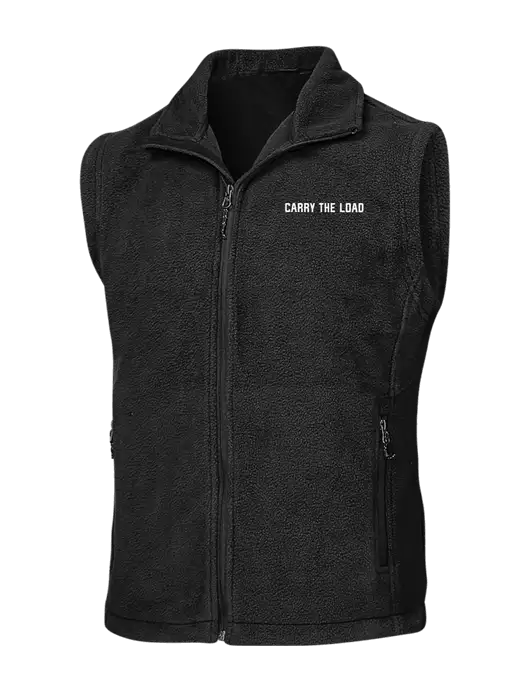 Black Fleece Vest w/Carry The Load Logo