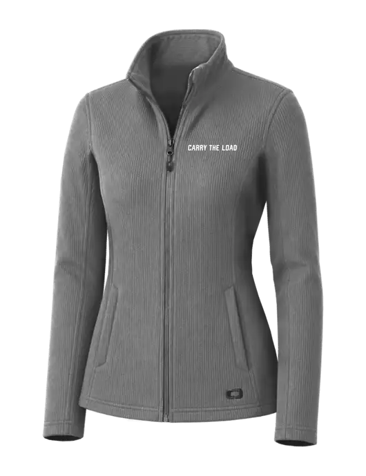 OGIO Medium Grey Womens Grit Fleece Jacket w/Carry The Load Logo