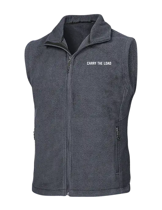 Dark Grey Fleece Vest w/Carry The Load Logo