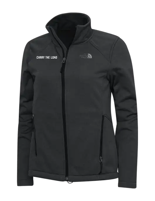 North Face Dark Grey Heather Womens Ridgewall Soft Shell Jacket w/Carry The Load Logo