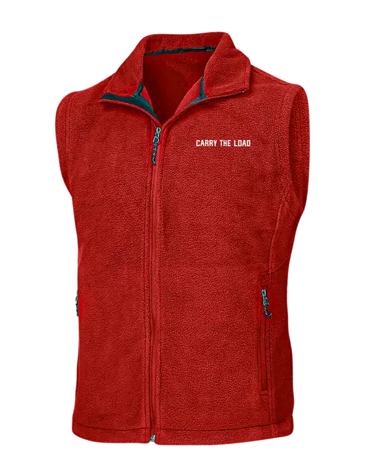 Red Fleece Vest w/Carry The Load Logo