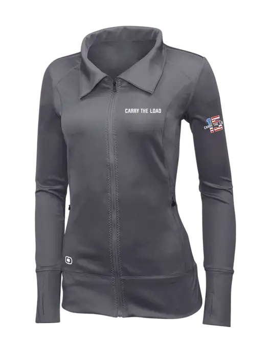 OGIO Dark Grey Womens Endurance Fulcrum Full-Zip w/Carry The Load Logo, 15 Year Logo