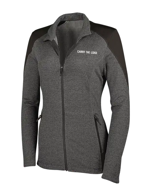 Medium Grey Heather Womens Grid Fleece Jacket w/Carry The Load Logo