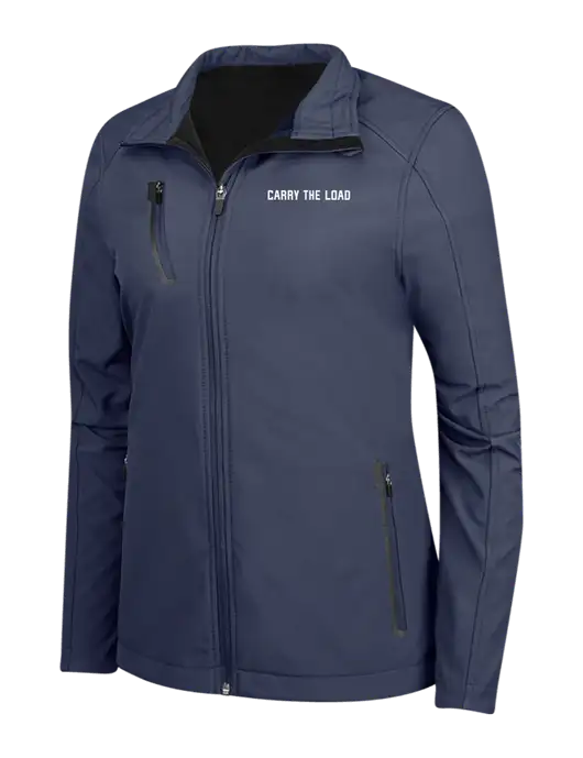Navy Womens Welded Softshell Jacket w/Carry The Load Logo