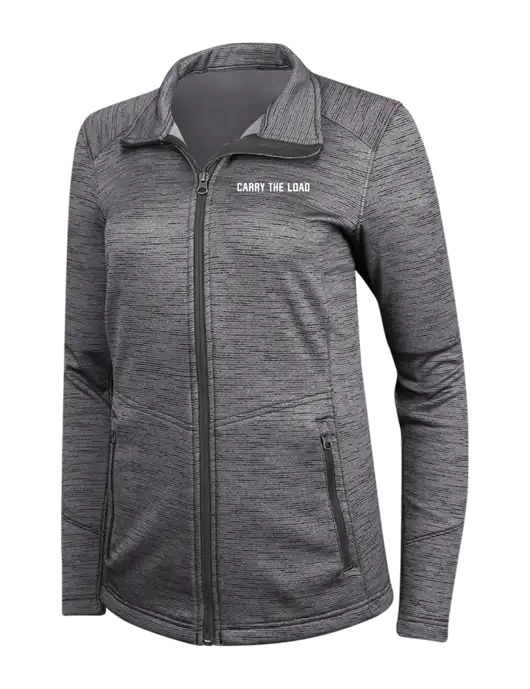 Womens Dark Grey Digi Stripe Fleece Jacket w/Carry The Load Logo