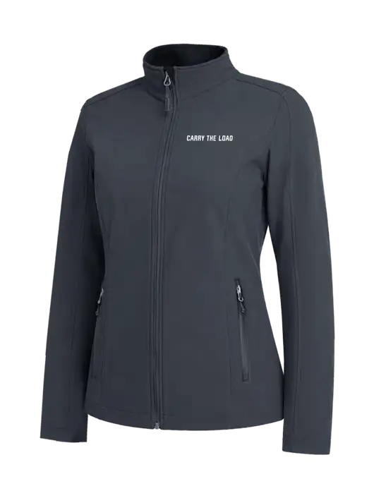 Charcoal Grey Womens Core Soft Shell Jacket w/Carry The Load Logo