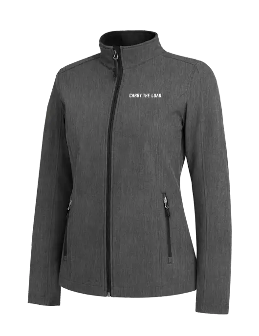Medium Grey Heather Womens Core Soft Shell Jacket w/Carry The Load Logo