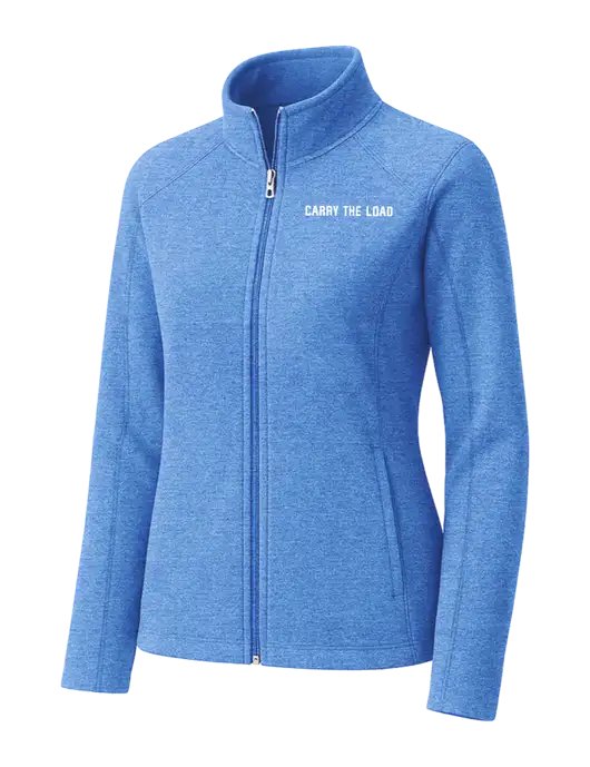 Light Royal Heather Womens Microfleece Full-Zip Jacket w/Carry The Load Logo