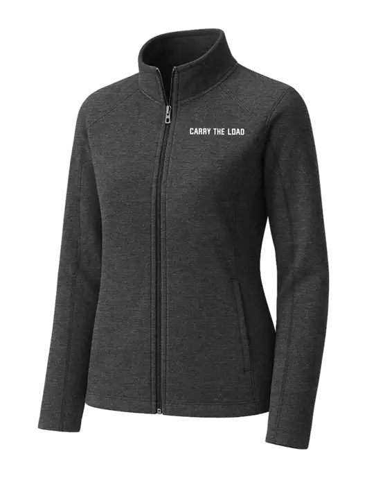 Charcoal Womens Heather Microfleece Full-Zip Jacket w/Carry The Load Logo