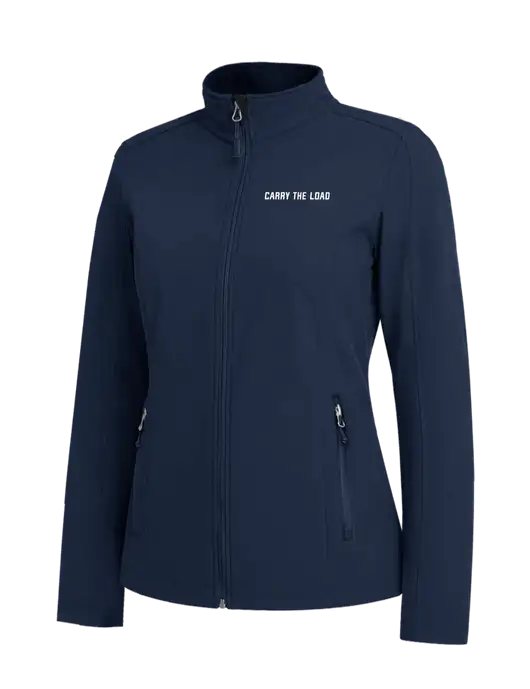 Navy Womens Core Soft Shell Jacket w/Carry The Load Logo