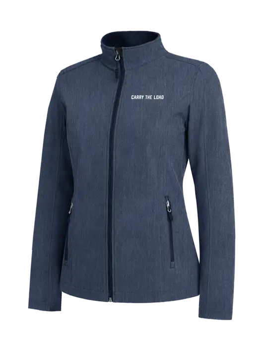 Navy Heather Womens Core Soft Shell Jacket w/Carry The Load Logo