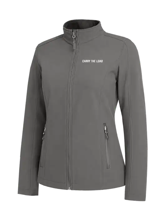 Medium Grey Womens Core Soft Shell Jacket w/Carry The Load Logo