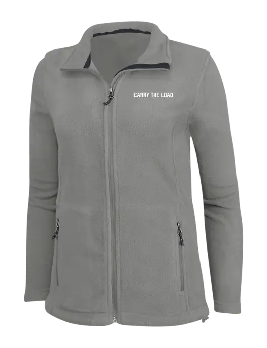 Womens Medium Grey Fleece Jacket w/Carry The Load Logo