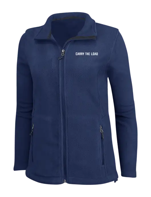 Womens Navy Fleece Jacket w/Carry The Load Logo