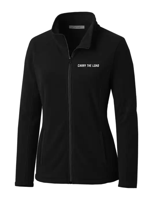 Black Womens Microfleece Jacket w/Carry The Load Logo