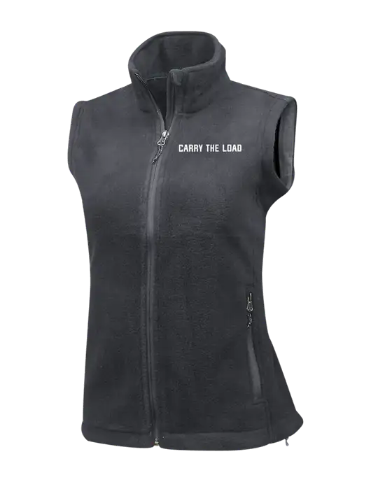 Medium Grey Womens Fleece Vest w/Carry The Load Logo