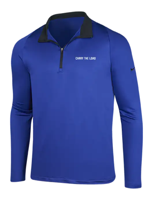 NIKE Deep Royal/Black Dry-Fit Stretch 1/2 Zip Cover-Up w/Carry The Load Logo