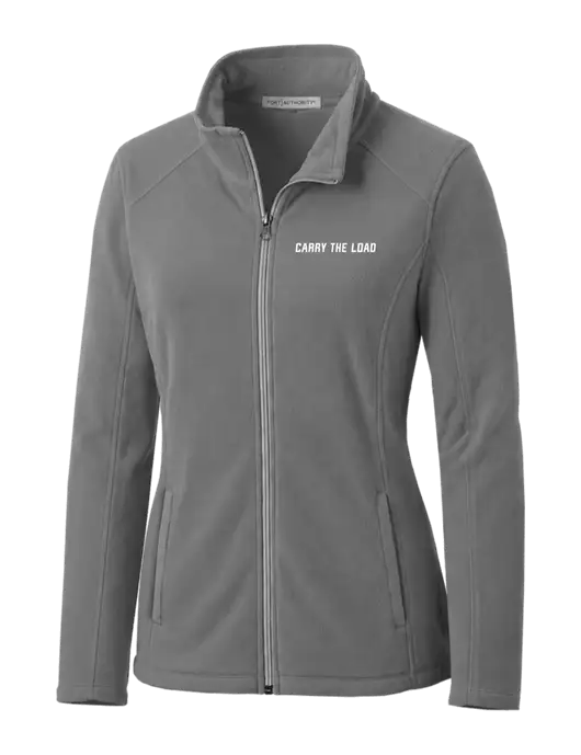 Medium Grey Womens Microfleece Jacket w/Carry The Load Logo