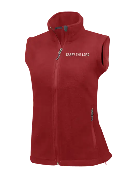 Red Womens Fleece Vest w/Carry The Load Logo