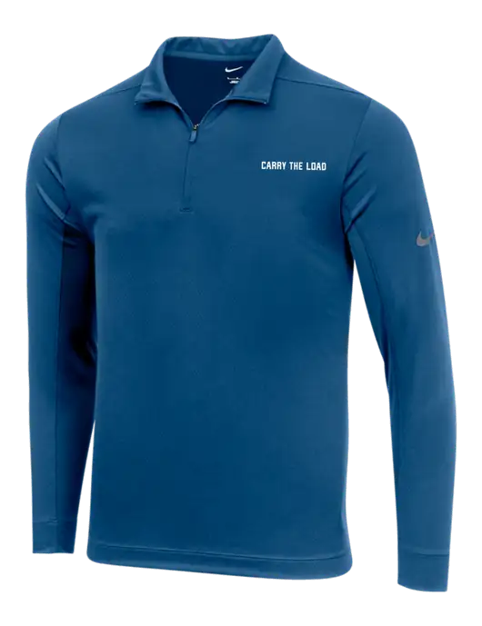 NIKE Dark Royal Dry 1/2 Zip Cover-Up w/Carry The Load Logo