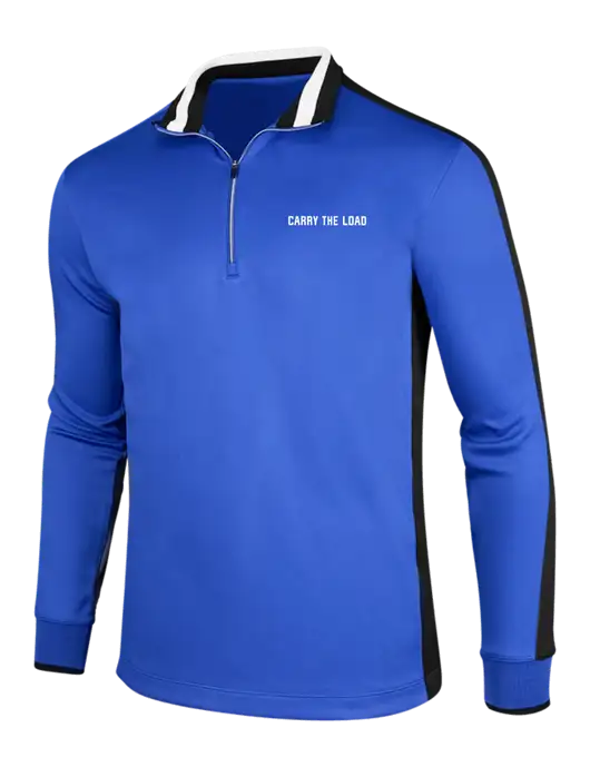 NIKE Game Royal/Black/White Dry-Fit 1/2 Zip Cover-Up w/Carry The Load Logo