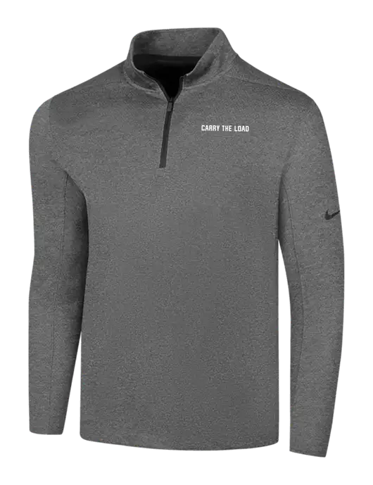 NIKE Dark Grey Heather Dry 1/2 Zip Cover-Up w/Carry The Load Logo