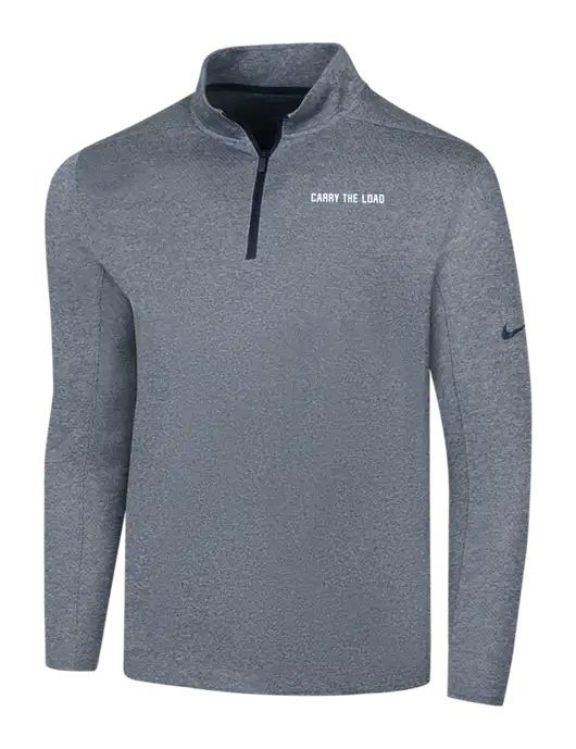 NIKE Navy Heather Dry 1/2 Zip Cover-Up w/Carry The Load Logo