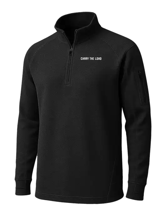 Black Tech Fleece 1/4 Zip Pullover w/Carry The Load Logo