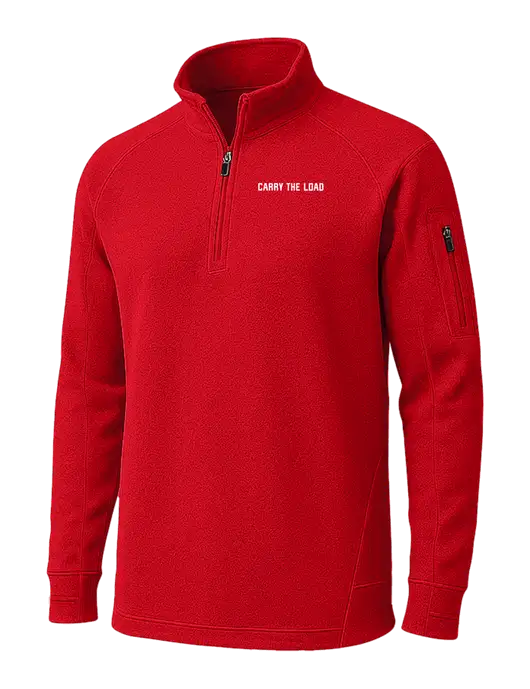 True Red Tech Fleece 1/4 Zip Pullover w/Carry The Load Logo
