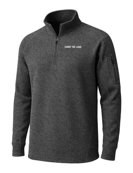 Graphite Heather Tech Fleece 1/4 Zip Pullover w/Carry The Load Logo