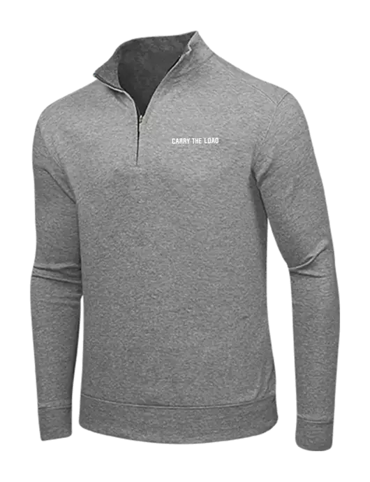Medium Heather Grey/Charcoal Heather Interlock 1/4 Zip w/Carry The Load Logo