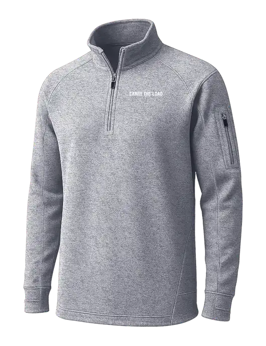 Grey Heather Tech Fleece 1/4 Zip Pullover w/Carry The Load Logo